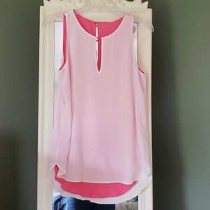 Reversible! Express cream and pink tank top